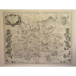 Surrey. A Willem Blaeu map, Surria Vernacule Surrey, mounted, 40 x 52 cm Folded