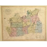 Surrey. A coloured map, New Map of the County of Surrey: Divided into Hundreds, Containing the