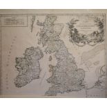 British Isles. A Gilles Robert map, Carte Des Grandes Routes D'Angleterre, D'Ecosseant D'Irlande,