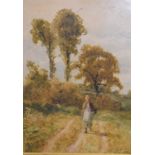 Thomas Pyne, The Road to the Farm, watercolour, inscribed verso, signed and dated 1880, 19 x 13.5