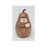 A treen tea caddy, in the form of a pear, 17 cm high Modern