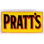 A large enamel advertising sign, Pratt's, 182 cm wide See illustration