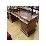 A mahogany pedestal sideboard, of inverted breakfront form, 215.5 cm wide