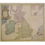 Great Britain and Ireland. A coloured map, A General Map of Great Britain and Ireland with part of