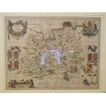 Surrey. A tinted map, Surria Vernacule Surrey, 39.5 x 51 cm Centre fold