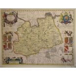 Surrey. A Petri Schenk Gerardi Valk coloured map, Surria Vernacule Surrey, mounted, 39 x 50.5 cm