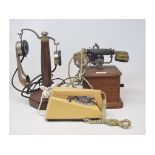 WITHDRAWN: A French "Marty" table telephone, 1910 model, on a square wood base, 24 cm high, a French