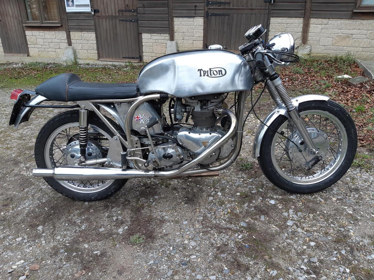 A 1956 Triton café racer, registration number TFF 450, aluminium/nickel. This well presented and - Image 2 of 4