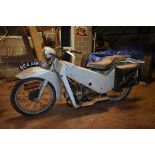 A 1957 Velocette LE, registration number 864 ANK, frame number 24796, engine number 200/26298, grey.