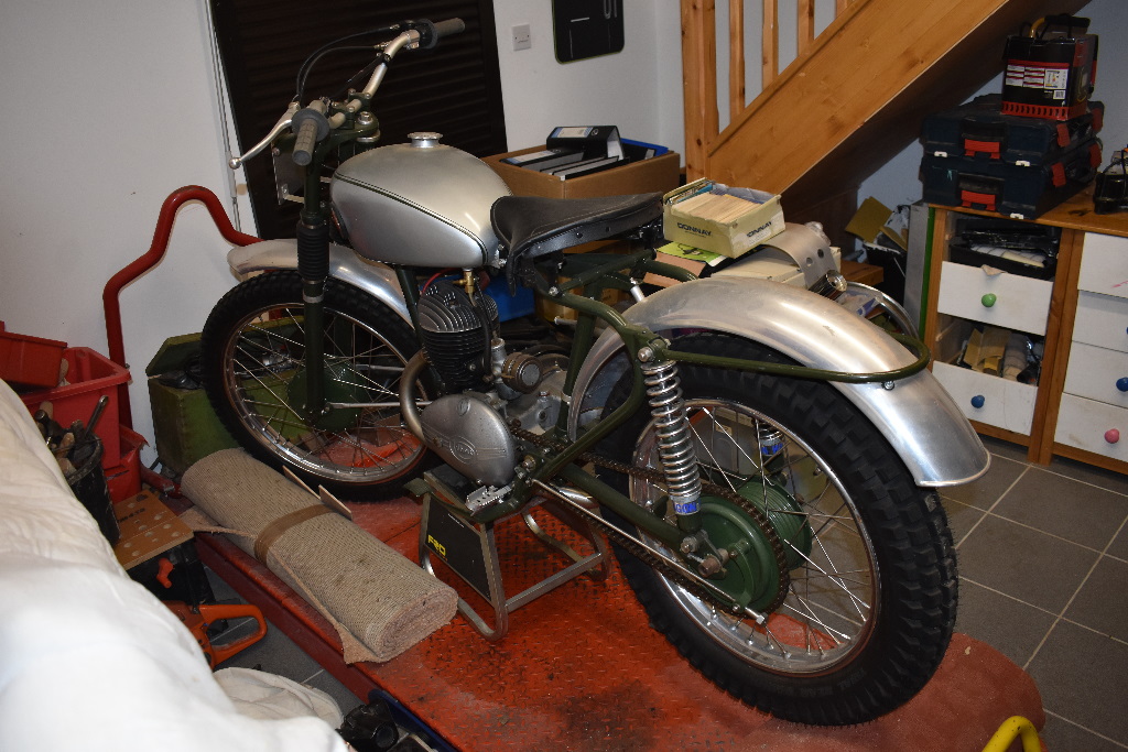 A pre 65 Francis Barnett 197cc trials, unregistered, silver and green. This restored trials bike - Image 2 of 6