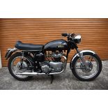 A 1961 Triton 650cc roadster, registration number 849 UYO, engine number GT 45856, black. Tritons