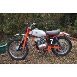 A pre 65 DOT Demon 250cc twin shock scrambler, unregistered, silver and red. This well presented DOT