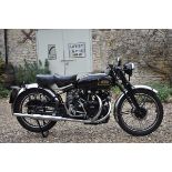 A 1949 Vincent HRD Black Shadow Series C, registration number FWV 663, upper frame number RC4158B,