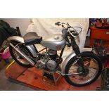 A pre 65 Francis Barnett 197cc trials, unregistered, silver and green. This restored trials bike