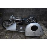 WITHDRAWN: A Norton road racing sidecar combination project, unregistered, silver. This
