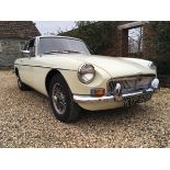 A 1966 MG B GT, registration number KYP 509D, chassis number GHD 397204, engine number 18GBRVH51858,