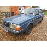 A 1990 Volvo 240 GL, registration number G223 EEF, blue. This rare manual 240 GL saloon is now a