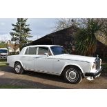 A 1981 Rolls-Royce Silver Shadow II, registration number HTN 737W, pearlescent white. The revised