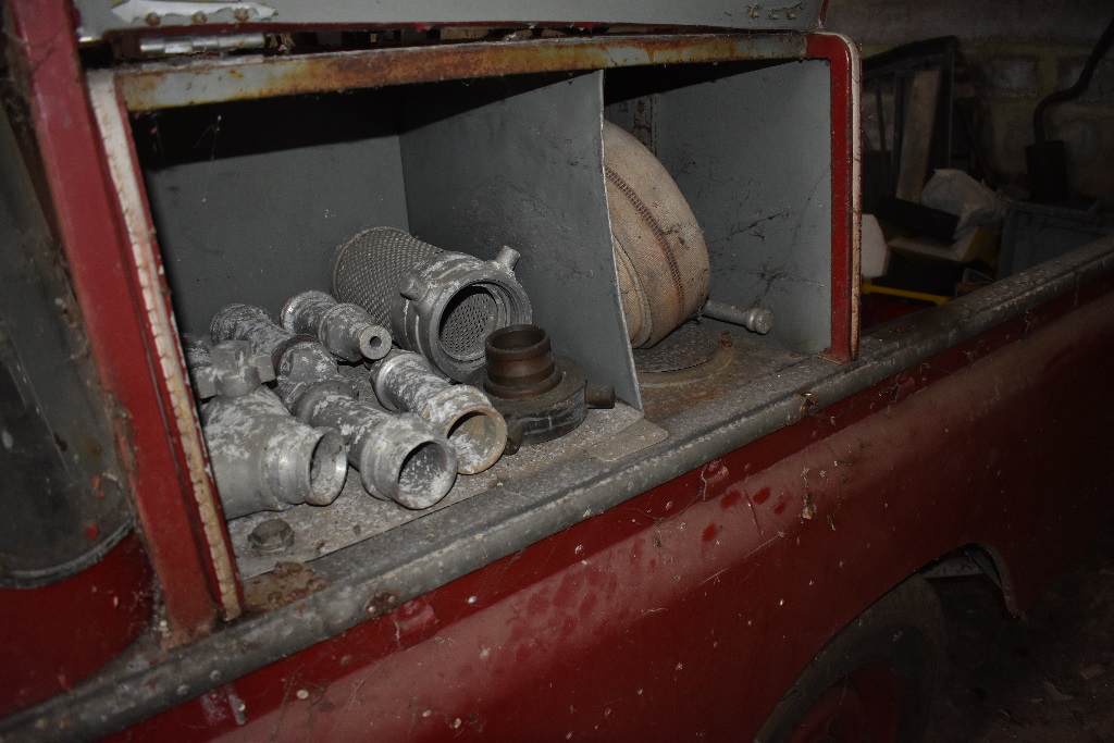 A 1964 Land Rover Series IIA 109 LWB fire engine project, no paperwork, red. This very original fire - Image 12 of 14