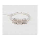 A 9ct white gold and diamond ring, approx. ring size O Report by NG Modern
