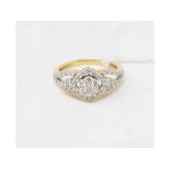 An 18ct gold and diamond cluster ring, approx. ring size L Approx. 3.4 g (all in)