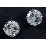 A pair of 18ct white gold and diamond stud earrings, set brilliant cut stones See illustration