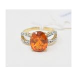 A 9ct gold and citrine dress ring, approx. ring size N