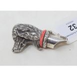 A novelty silver vesta case/whistle, in the form of a dog's head Report by NG Modern