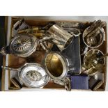 A set of eight silver coffee spoons, with bean finials, Birmingham 1938, other silver and silver