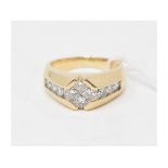 A gentleman's 14ct gold and diamond ring, approx. ring size S½ Approx. 13.3 g (all in)