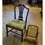 EXTRA LOT: A Hepplewhite style mahogany dining chair, a set of twelve Naval officer caricature