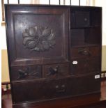 A Korean elm table top cabinet, 60 cm wide