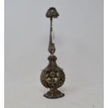 An Indian silver coloured metal rosewater sprinkler, 31 cm high