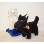 A Steiff limited edition Scotty Terrier, 273/3000, 402067, 14 cm high, and a Cat on a Pincushion,