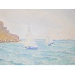 Phillip Fooks, racing yachts, oil on canvas, signed and dated July 1988, 29 x 39 cm, and three