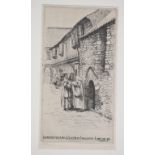 A J R G Exley etching, Whitefriars & Dutch houses - Lincoln, signed in pencil, and other assorted