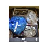 Assorted Westminster and other commemorative medallions, coins and assorted stamps (box)