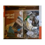 Assorted GB coins, and assorted postcards (box)