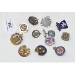 Twelve sweetheart brooches, including London Scottish and Essex Regiment