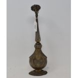 An Indian silver coloured metal rosewater sprinkler, 31 cm high