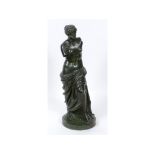 A bronze figure, Venus De Milo, with a green patina, stamped A MESSINA ROMA to the base, 48.5 cm