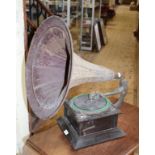 A tabletop gramophone