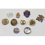 Ten sweetheart badges, including Yeomanry, Dorset Regiment and Hampshire Regiment