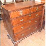 A 19th century mahogany chest, of two short and three long drawers, 109 cm wide and another (2)