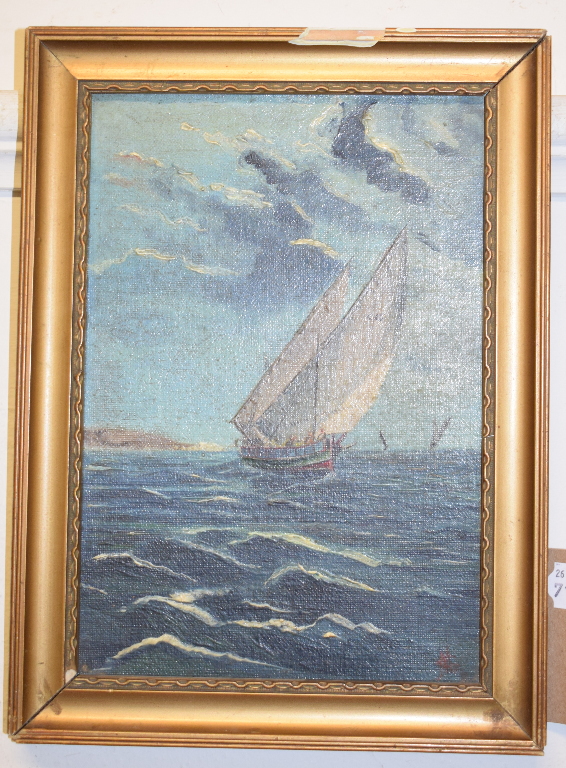 20th century, sailing boats, 34 x 24.5 cm and another (2) - Bild 2 aus 2