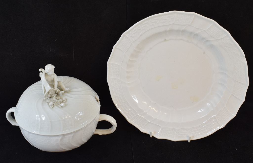 A pair of pottery jugs, in the form of pineapples, 21 cm high, a Meissen part dinner service, the - Image 2 of 4