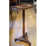 A William IV style mahogany wine table, possibly converted from a pole screen, 32 cm wide