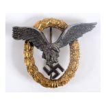 A German Luftwaffe pilot's badge, stamped GE Junker Berlin SW See illustration