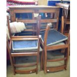 A walnut glazed bookcase, with adjustable shelves, 102 cm wide, assorted chairs, a D end dining