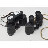 A pair of Carl Zeiss Jena Jenoptem 8 x 30 binoculars, and a pair of Kershaw World War II binoculars,